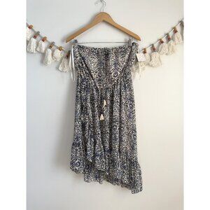 Free People Mosiac Asymmetric Safari Mini Dress Halter Tie Tea Combo Fairy NWT M